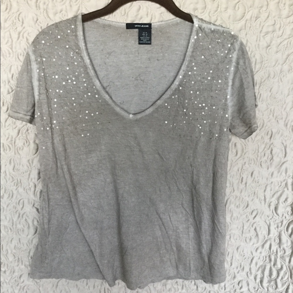 DKNY Jeans Sequin Accented T-Top